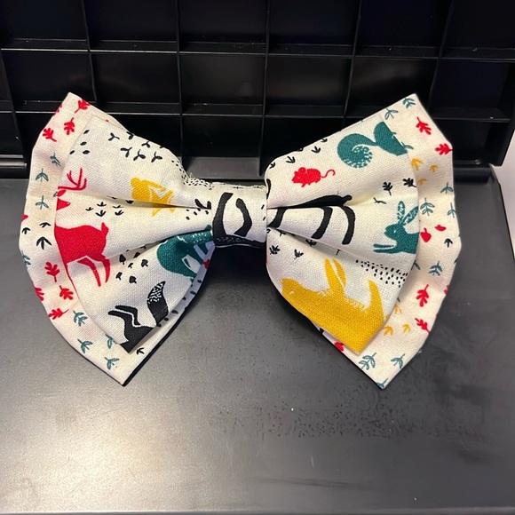 Double Christmas cream bow - Picture 1 of 4